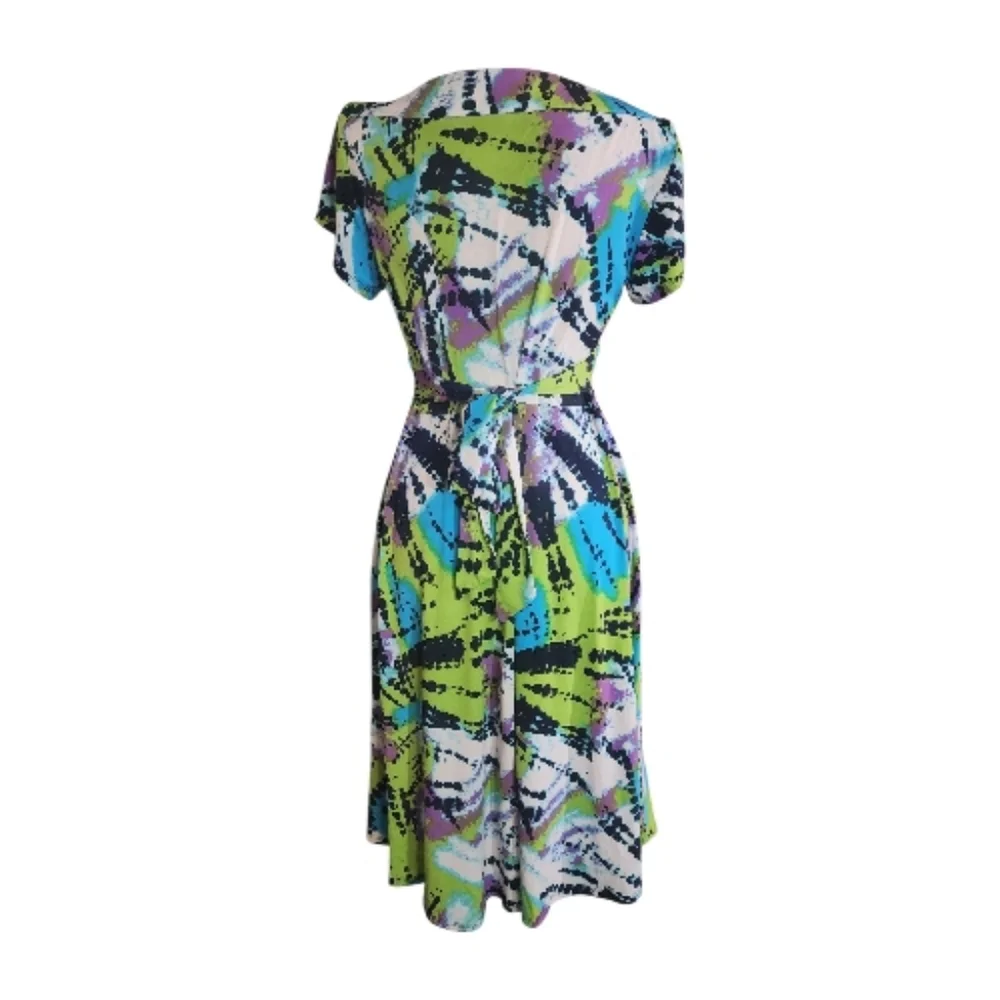 Dressbarn Abstract Watercolor Midi Dress, Size 10